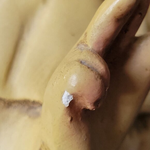 Vintage Infant of Prague Statue Child Jesus Statue Chalkware Figure 17 Inches - Picture 9 of 11